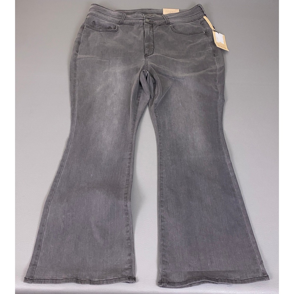 NYDJ Ava Flare Jeans Size 18W Smokey Mountain Grey Higher Rise Lift Tuck New NWT